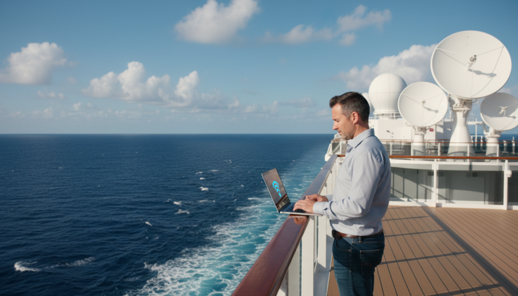 connessione satellitare in mare